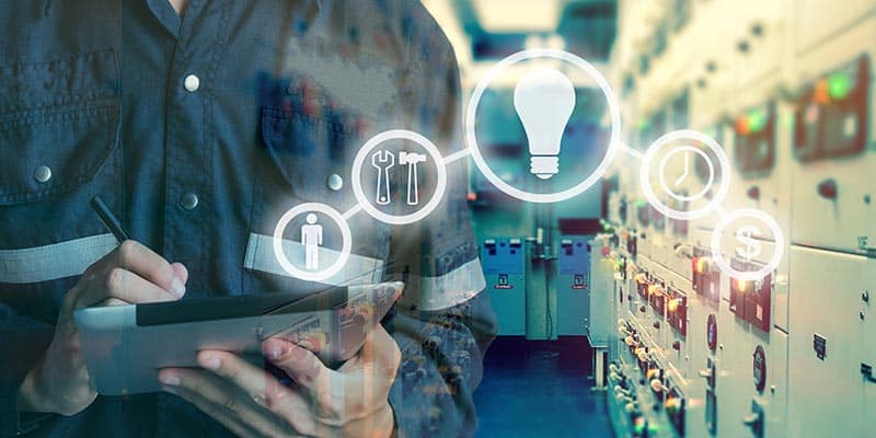 Technician monitoring efficiency